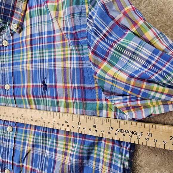 Ralph Lauren Button-Down Oxford Shirt Plaid Long Sleeve Boy Teen Size XL (18-20) - Picture 4 of 10